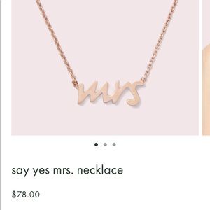 Kate Spade Gold Say Yes Mrs Necklace